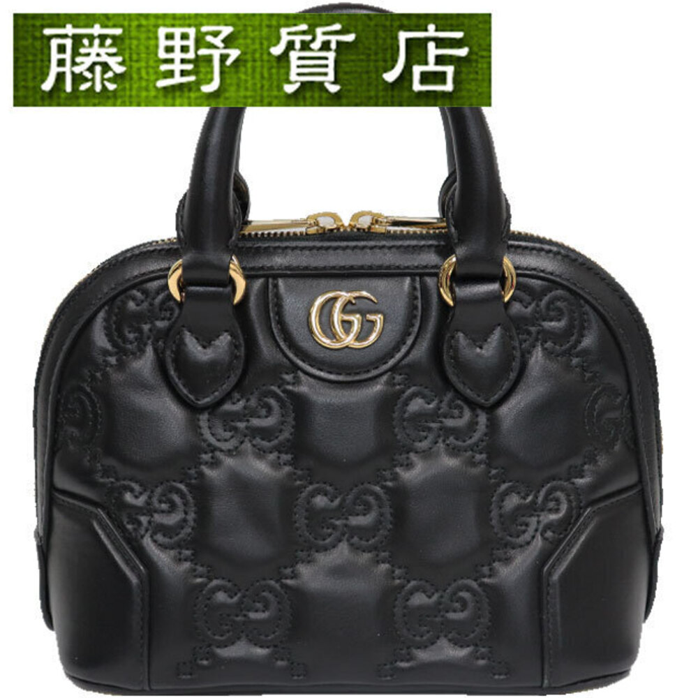Gucci GG Matelasse Leather Handbag Crossbody Black